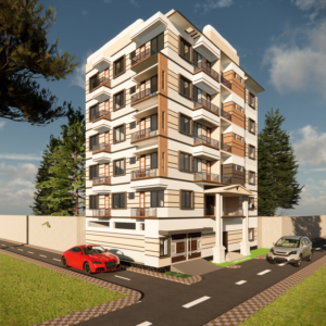 A modern 6-storied residential building in Sagofta, Mirpur-12, Dhaka, offering 2400 sq. ft. per floor with spacious and elegant living spaces. 6-Storied Residential Building in Sagofta, Mirpur-12, Dhaka