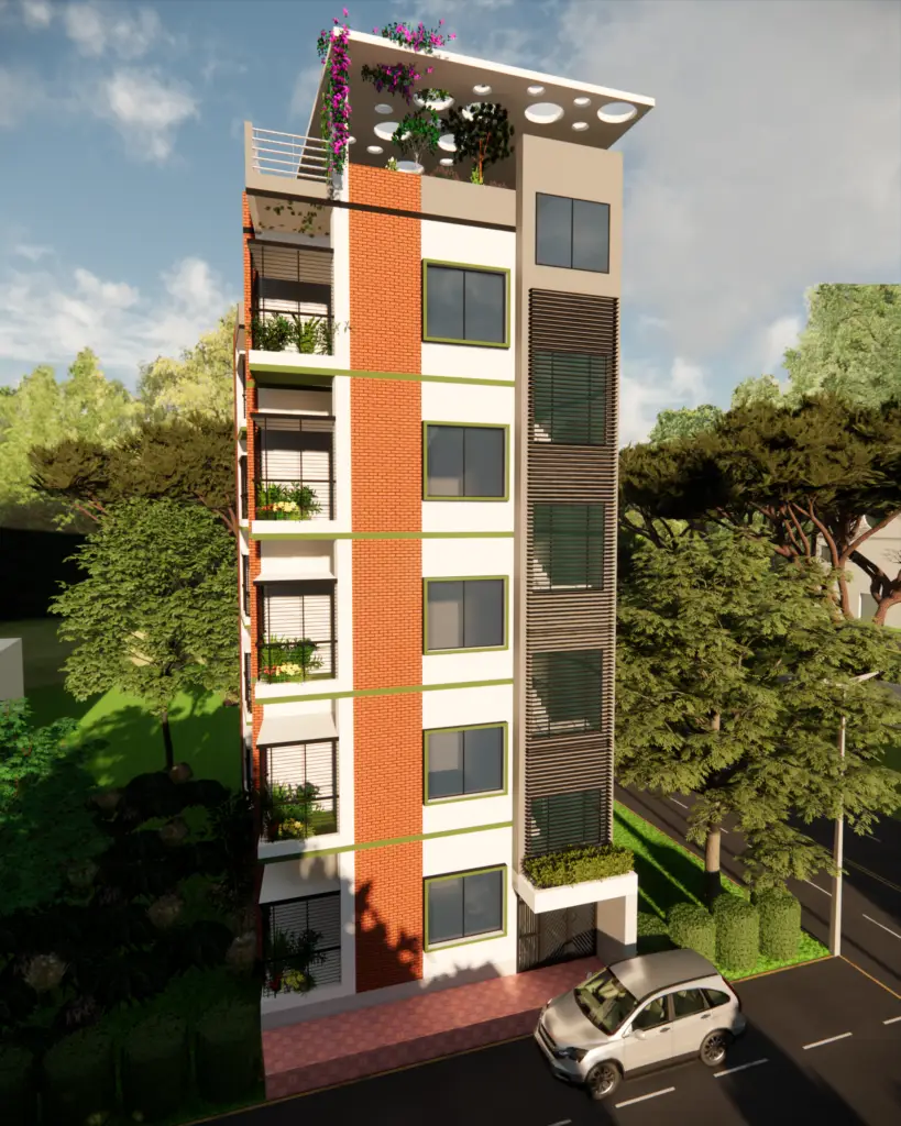 6-storied residential building in Pagar, Tongi, Gazipur, designed for Md. Nurul Absar with modern architecture and stylish living spaces.