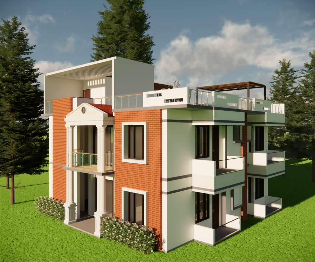 Pond View Executive Residence in Habiganj, Sylhet with 1744 sq. ft. area