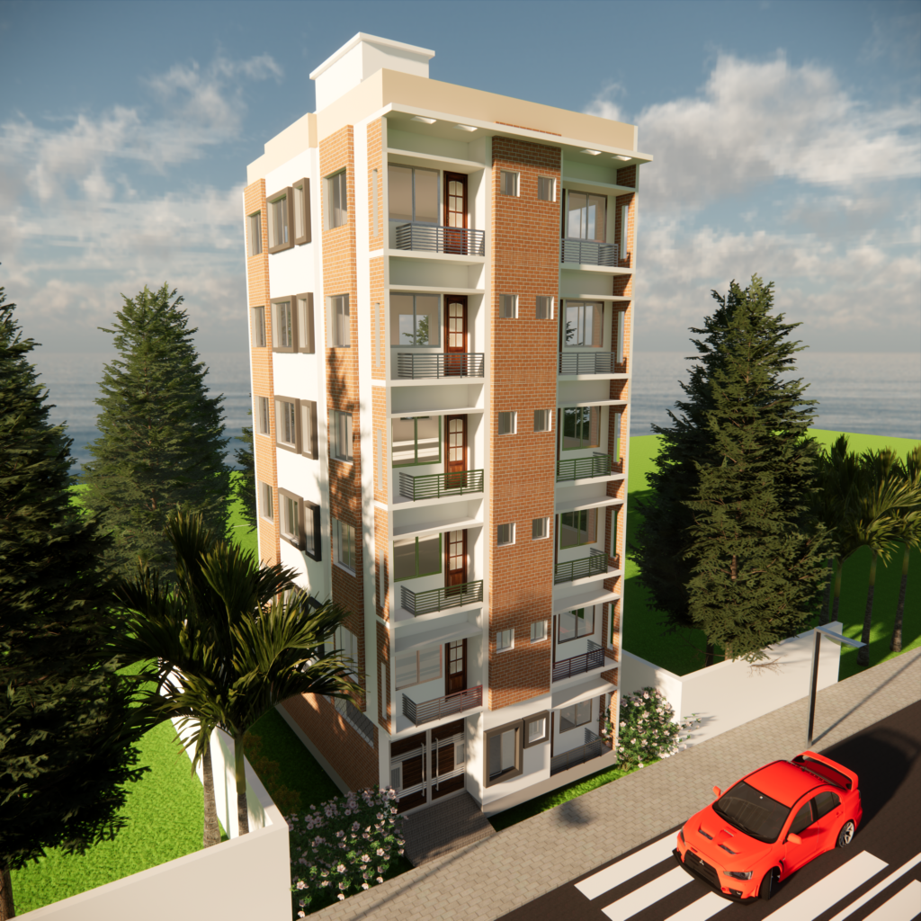 6-storied residential building in Boardbazar, Gazipur, designed for Monir Hossain.