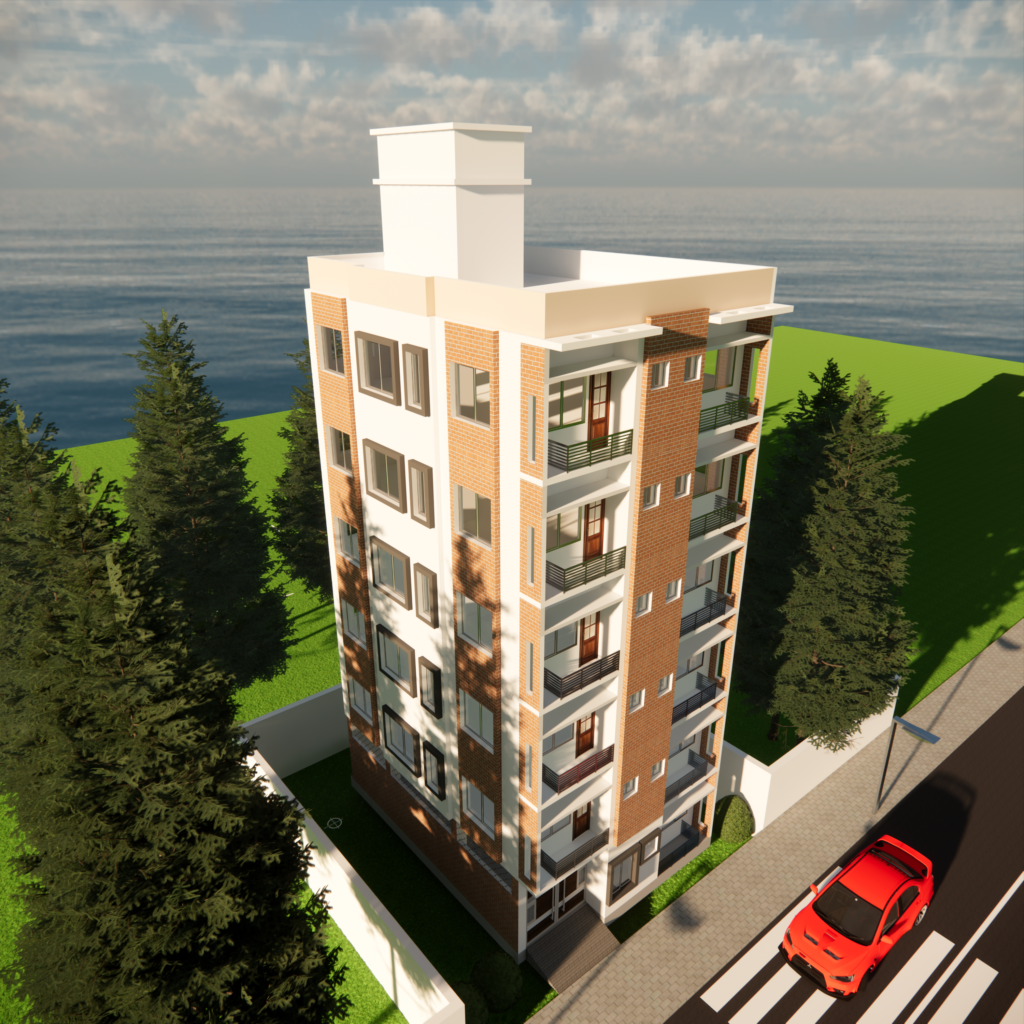 Top view of 6-Storied Residential Building for Md. Akhter Ali in Shanir Akhra, Jatrabari, Dhaka